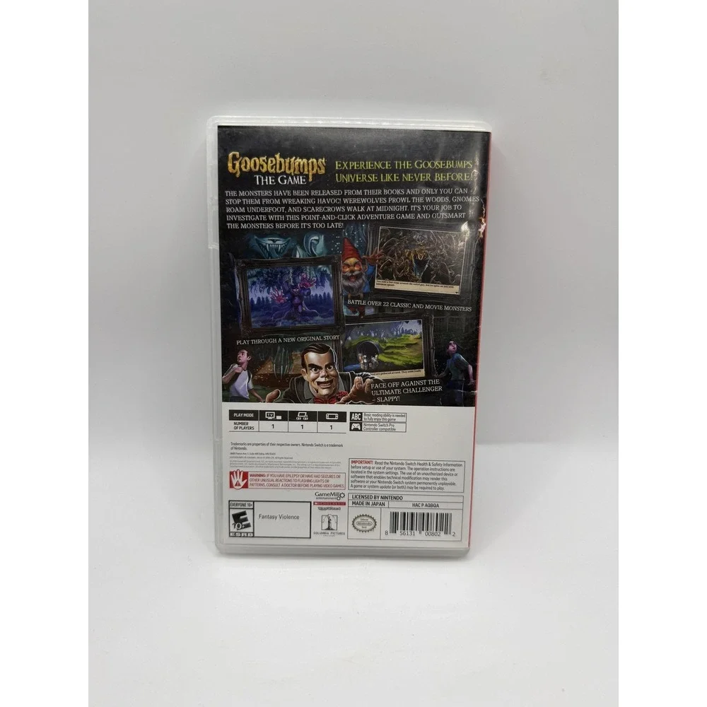 Goosebumps The Game Nintendo Switch Game E10+ Red Mile Region Free 2018 Japan